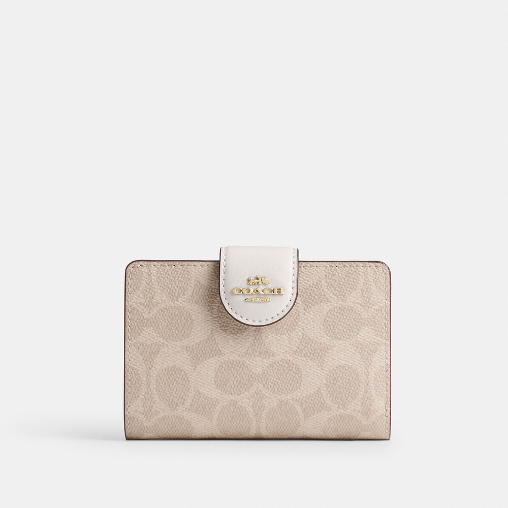 Coach Outlet Medium Corner Zip Wallet In Signature Canvas